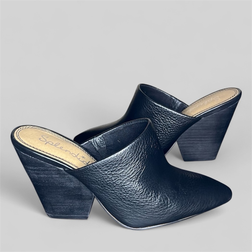 Splendid Nala Pointed Toe Leather High-Heel Mules